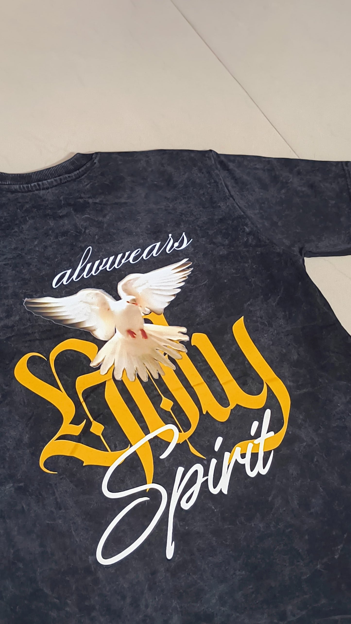 Alwwears "Holy Spirit" Oversized Acid Wash T-Shirt