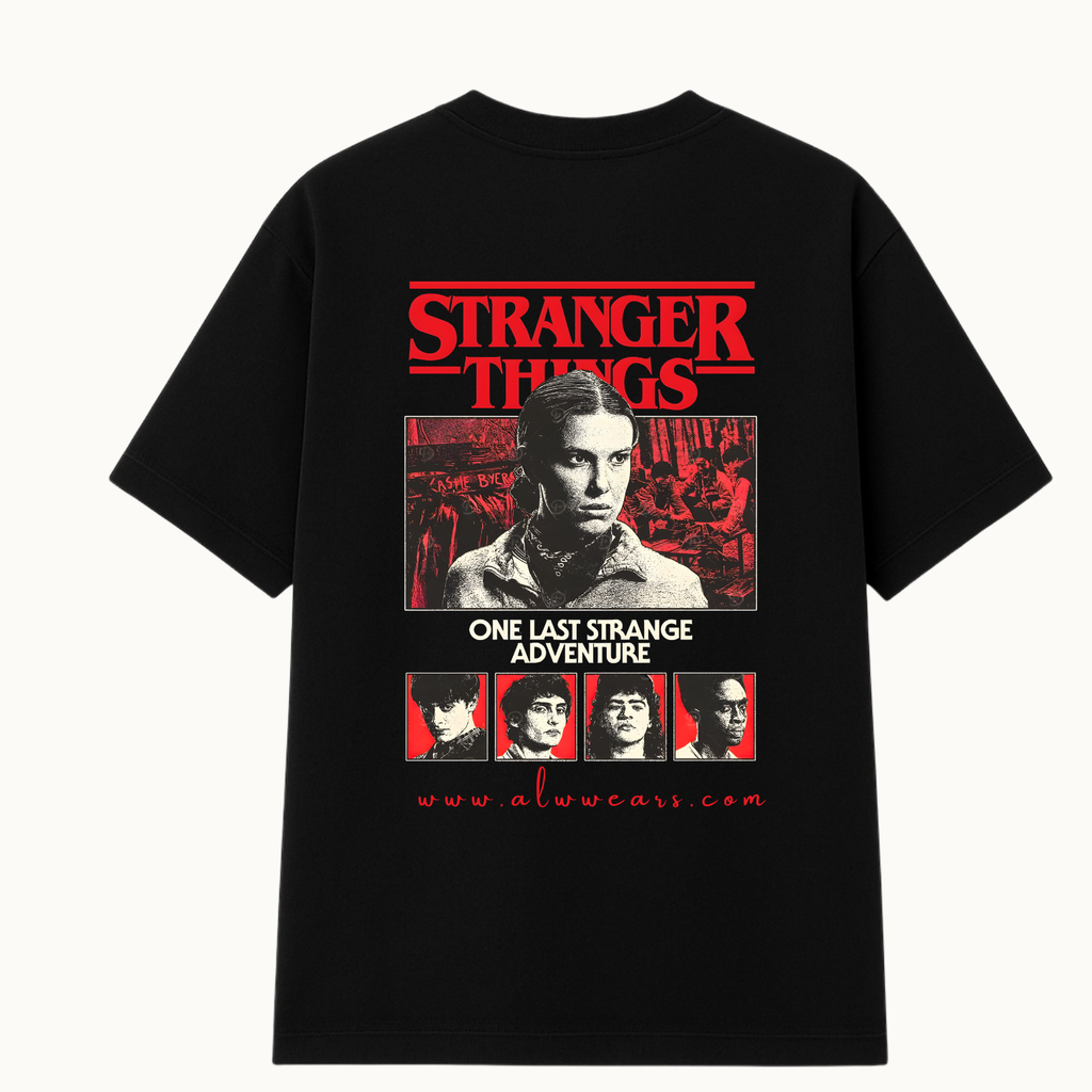 Stranger Things Black Oversized T-Shirt