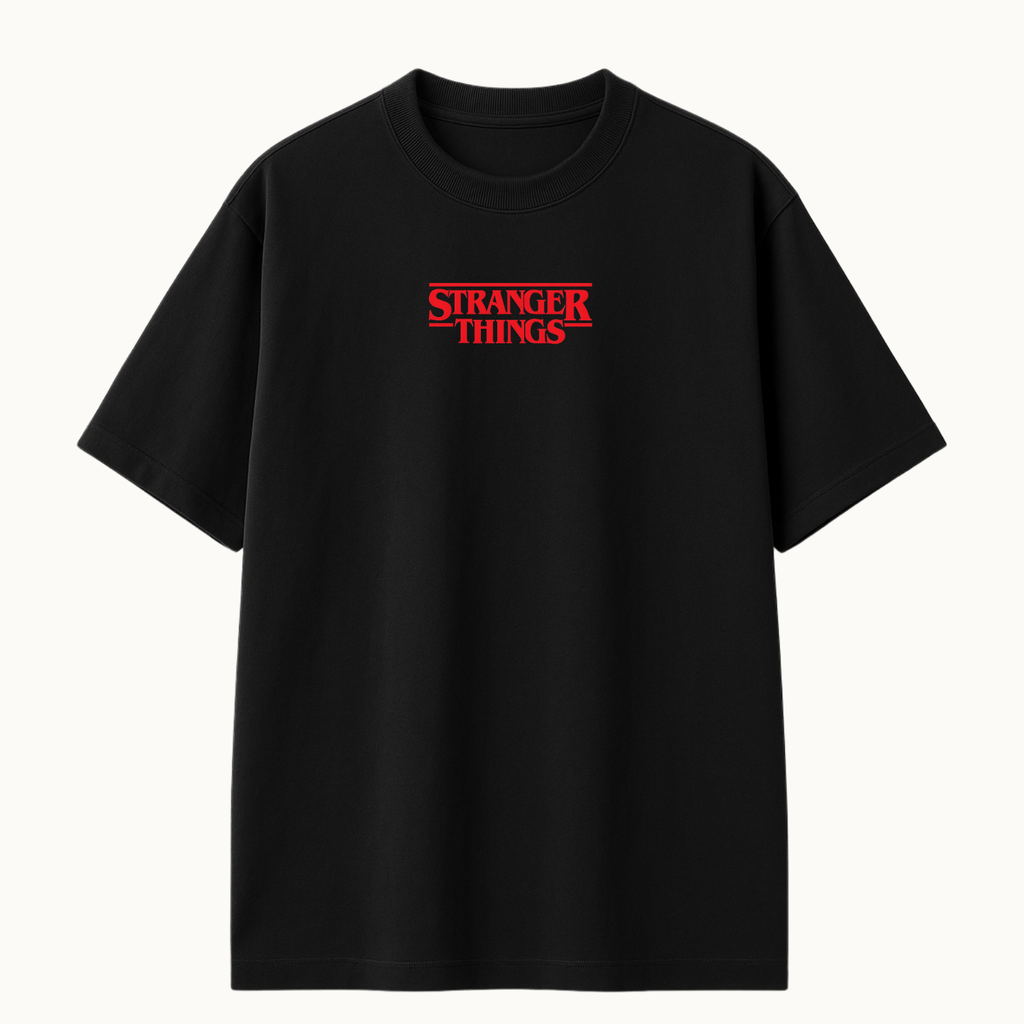 Stranger Things Black Oversized T-Shirt