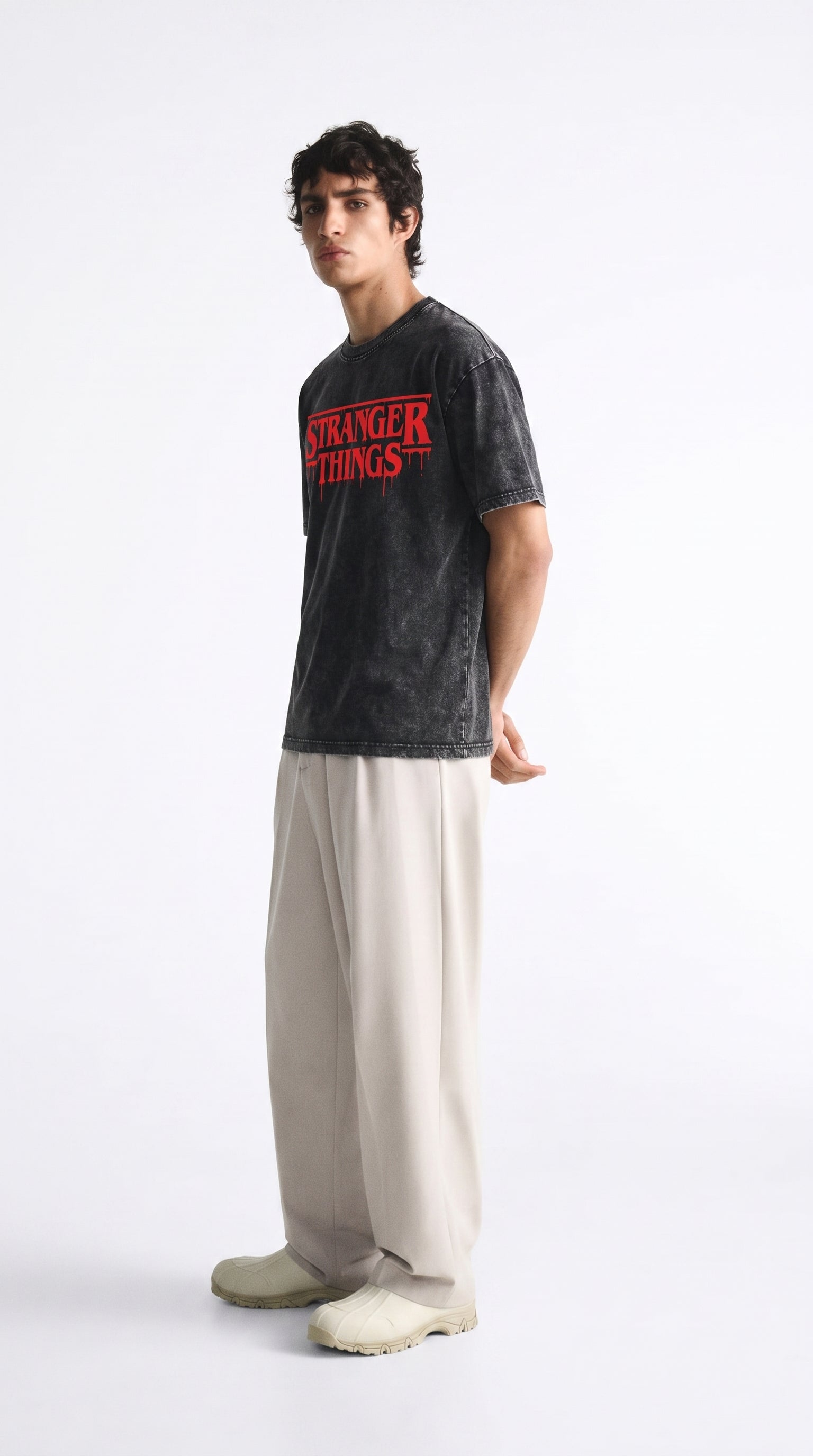 Stranger Things Oversized Acid Wash Tee