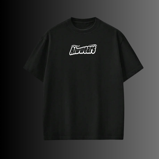 Alwwears Unisex Oversized Black T-Shirt – French Terry 100% Cotton (240 GSM) | Streetwear Graphic Tee
