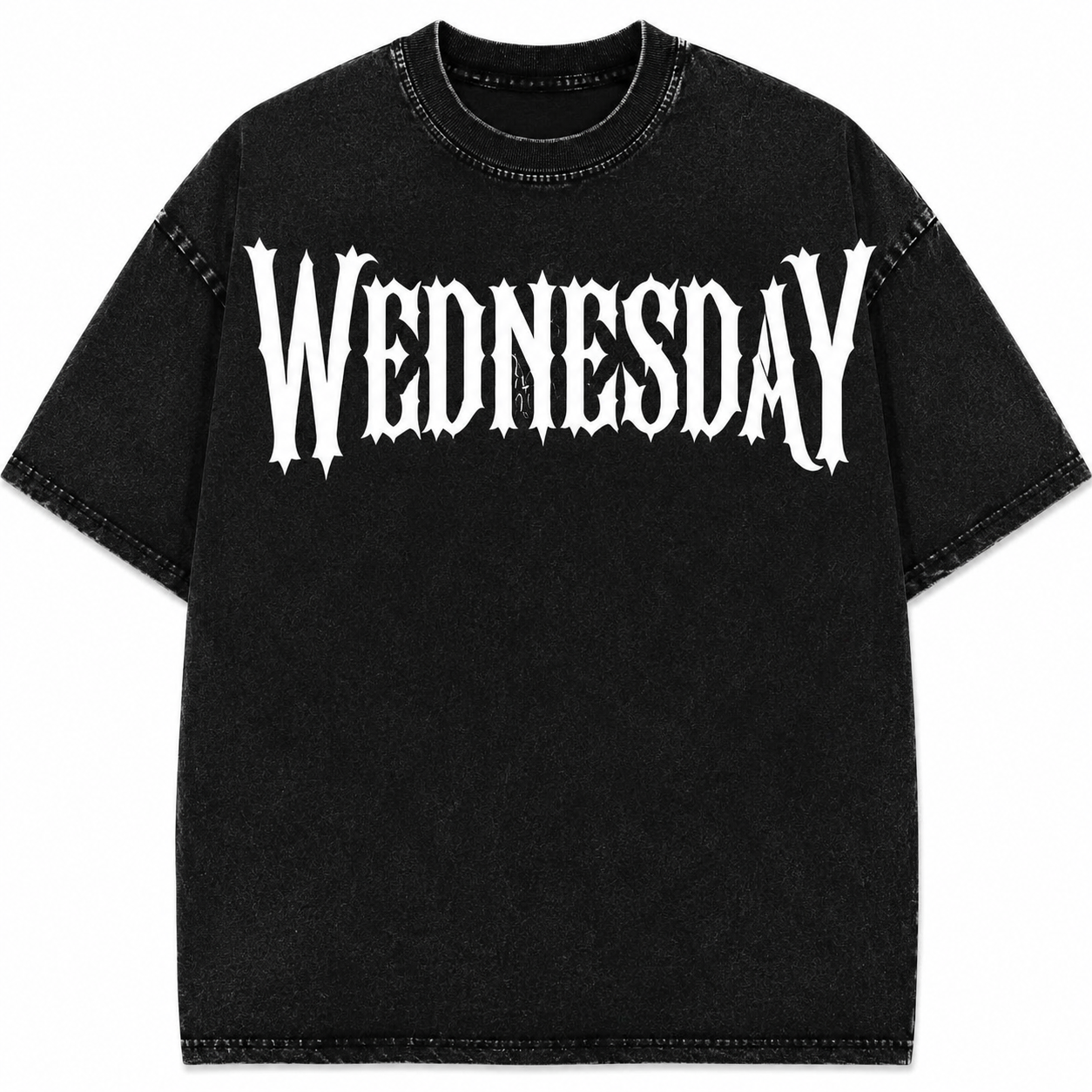 Wednesday Nevermore Oversized Acid Wash T-Shirt
