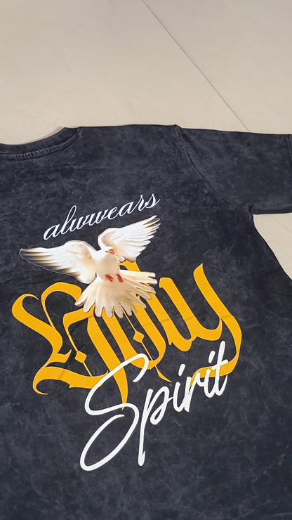 Alwwears "Holy Spirit" Oversized Acid Wash T-Shirt