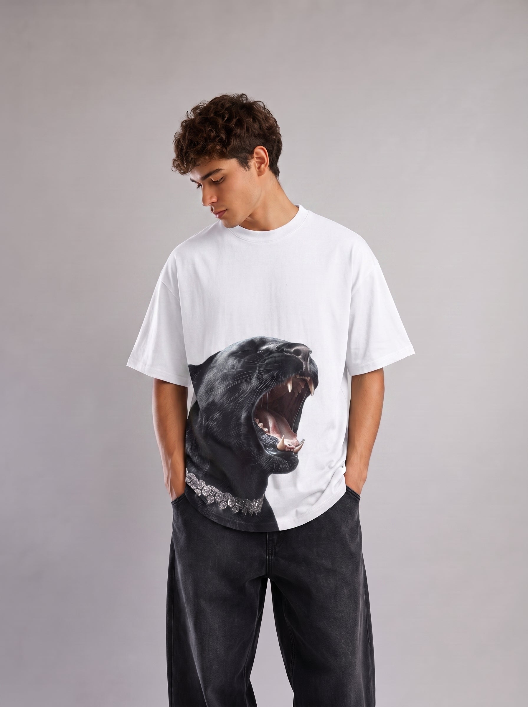Diamond Roar Panther Oversized T-Shirt